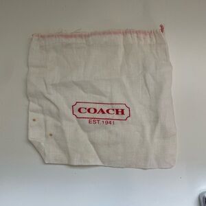 Coach White and Red Dust Bag